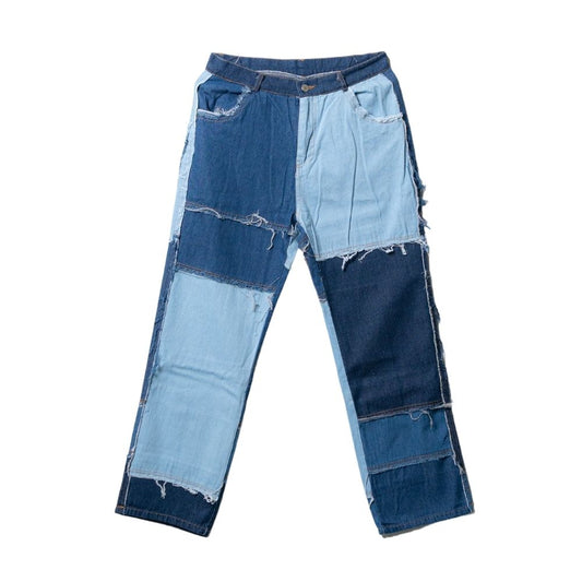 Blue Patchwork Jeans  拼接牛仔褲